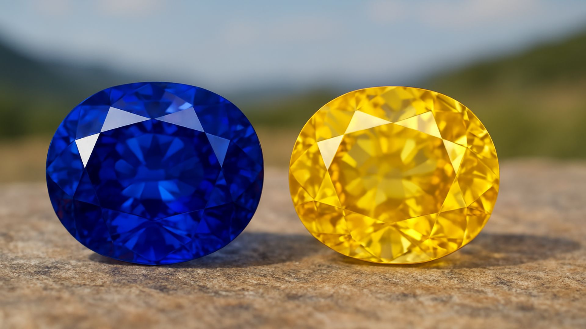 yellow and yellow blue sapphire