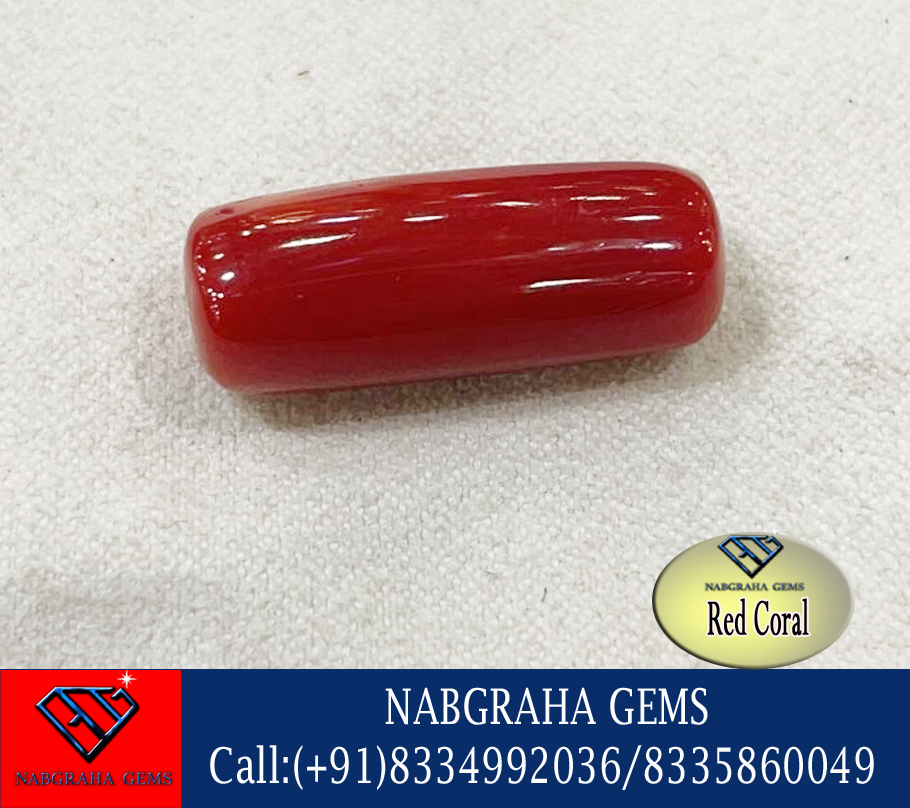 Natural Red Coral/Pola Gemstones-ITALIAN